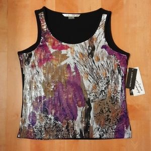 NWT, Peter Nygard Multi-color Sequin Tank Top